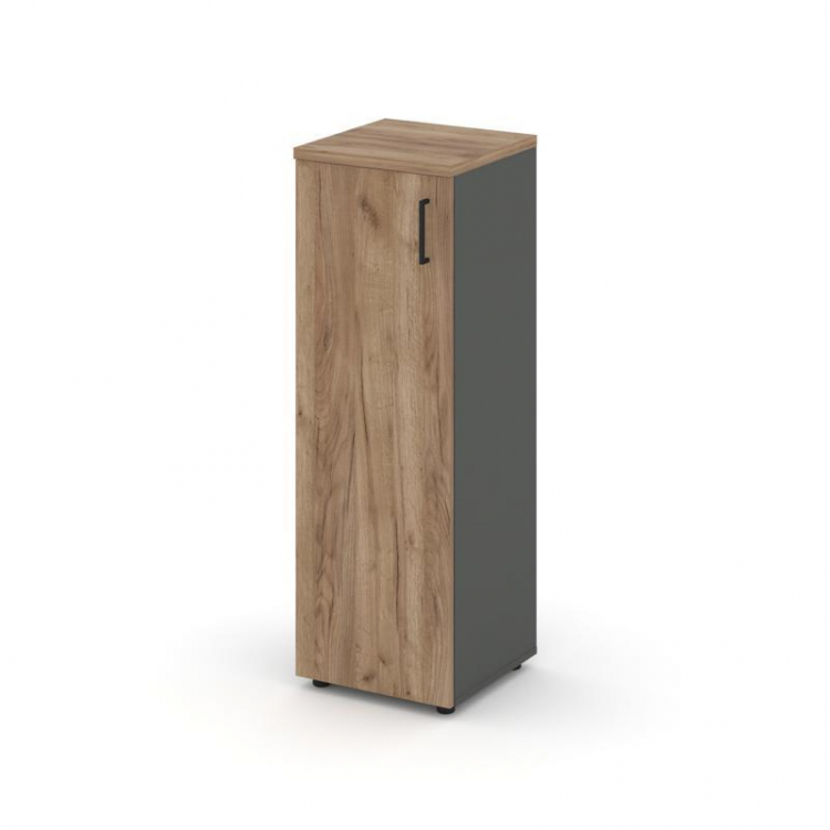 Style Project Шкаф средний узкий SN.STU-204(L) Антрацит/Дуб Табак/Черный Ручки 400*400*1203