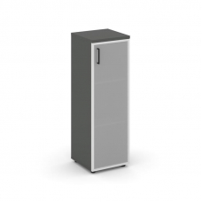 Style Project Шкаф средний узкий SN.STU-206(R) Антрацит/Сатин/Черный Ручки 400*400*1203