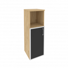 Onix Шкаф средний узкий левый O.SU-2.2 R (L) black Тиквуд Светлый/Стекло Black 400*420*1207