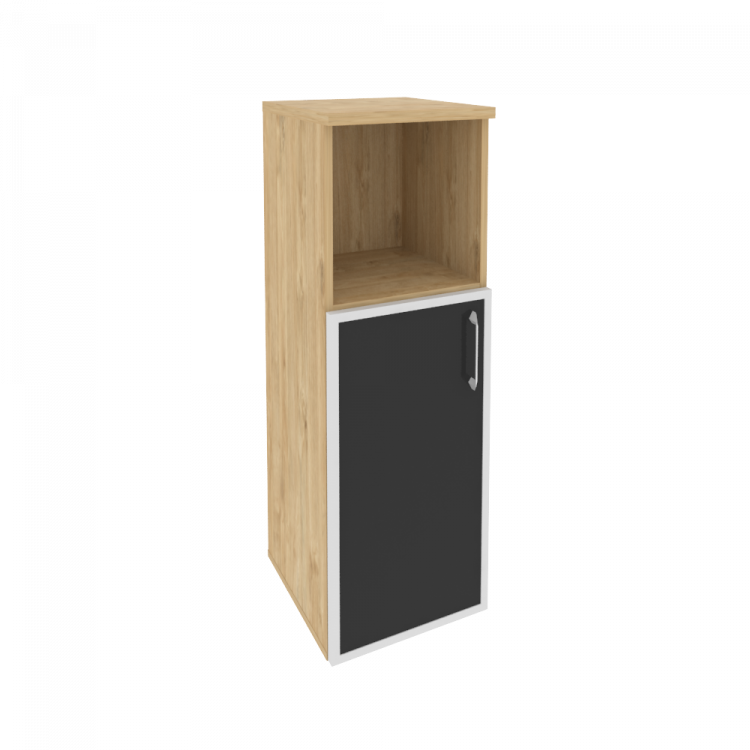 Onix Шкаф средний узкий левый O.SU-2.2 R (L) black Тиквуд Светлый/Стекло Black 400*420*1207