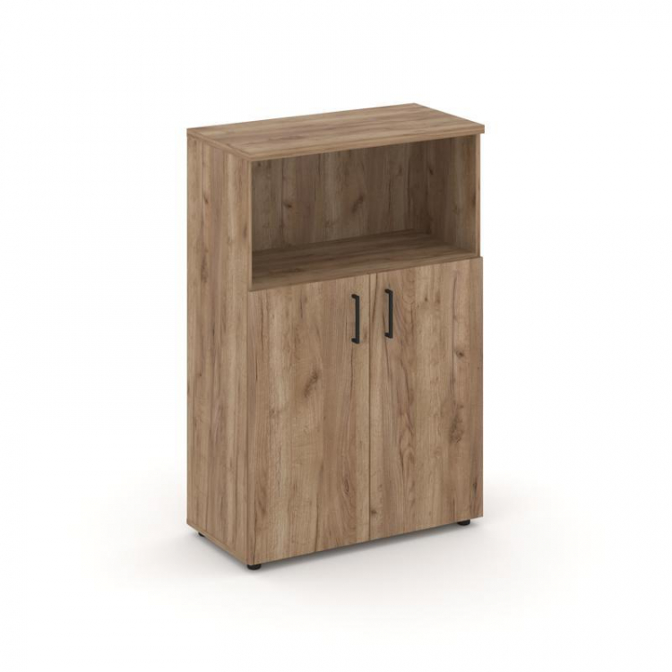 Style Project Шкаф средний широкий SN.STS.E-201 Дуб Табак/Черный Ручки 796*400*1203