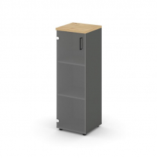 Style Project Шкаф средний узкий SN.STU-205(L) Антрацит/Тиквуд Светлый/Прозрачный/Черный Ручки 400*4