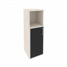 Onix Шкаф средний узкий левый O.SU-2.2 R (L) black Денвер Светлый/Стекло Black 400*420*1207