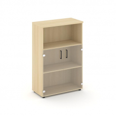 Style Project Шкаф средний широкий SN.STS.E-202 Акация Лорка/Прозрачный/Черный Ручки 796*400*1203