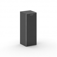 Fresco Шкаф узкий средний левый FR.SU-204 (L) black Базальт UM/Лакобель Черный/Хром 450*460*1202