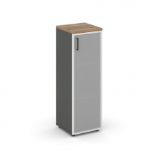 Style Project Шкаф средний узкий SN.STU.E-206(R) Антрацит/Дуб Табак/Сатин/Черный Ручки 400*400*1203