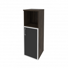 Onix Шкаф средний узкий правый O.SU-2.2 R (R) black Дуб Мали/Стекло Black 400*420*1207