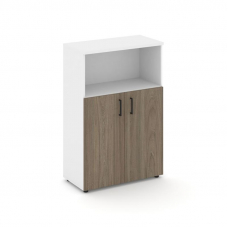 Style Project Шкаф средний широкий SN.STS-201 Белый/Белый/Вяз Благородный/Черный Ручки 796*400*1203