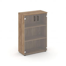 Style Project Шкаф средний широкий SN.STS-205 Дуб Табак/Прозрачный/Черный Ручки 796*400*1203