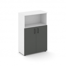 Style Project Шкаф средний широкий SN.STS.E-201 Белый/Белый/Антрацит/Черный Ручки 796*400*1203