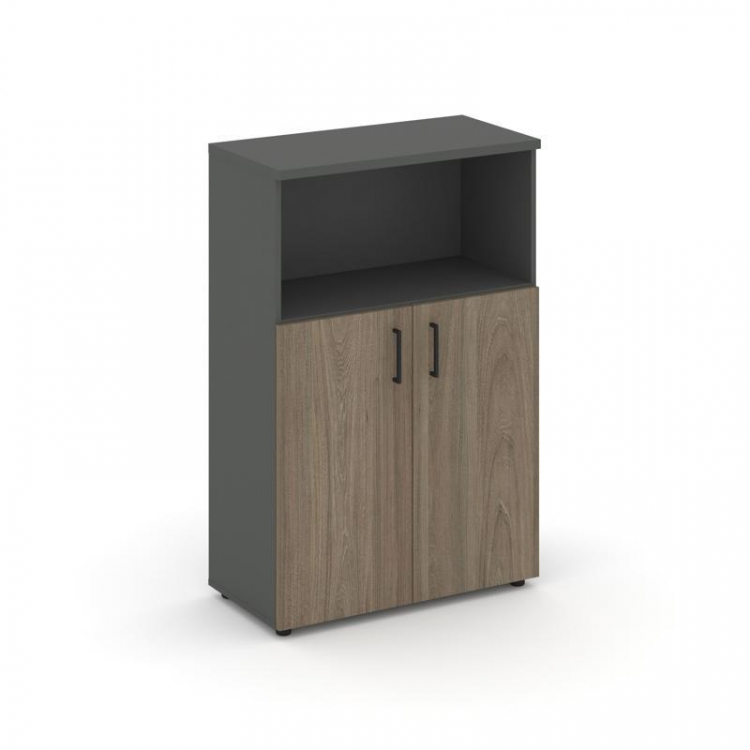 Style Project Шкаф средний широкий SN.STS.E-201 Антрацит/Вяз Благородный/Черный Ручки 796*400*1203