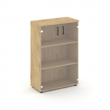 Style Project Шкаф средний широкий SN.STS.E-205 Тиквуд Светлый/Прозрачный/Черный Ручки 796*400*1203