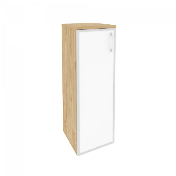 Onix Шкаф средний узкий левый O.SU-2.4 R (L) white Тиквуд Светлый/Стекло White 400*420*1207