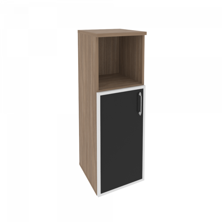 Onix Шкаф средний узкий левый O.SU-2.2 R (L) black Дуб Аризона/Стекло Black 400*420*1207