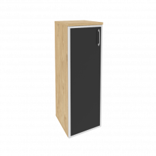 Onix Шкаф средний узкий левый O.SU-2.4 R (L) black Тиквуд Светлый/Стекло Black 400*420*1207