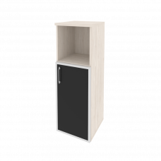 Onix Шкаф средний узкий правый O.SU-2.2 R (R) black Денвер Светлый/Стекло Black 400*420*1207