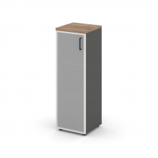 Style Project Шкаф средний узкий SN.STU-206(L) Антрацит/Дуб Табак/Сатин/Черный Ручки 400*400*1203