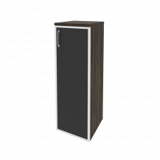 Onix Шкаф средний узкий правый O.SU-2.4 R (R) black Дуб Мали/Стекло Black 400*420*1207