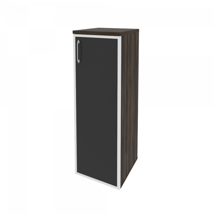 Onix Шкаф средний узкий правый O.SU-2.4 R (R) black Дуб Мали/Стекло Black 400*420*1207