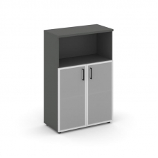 Style Project Шкаф средний широкий SN.STS-203 Антрацит/Сатин/Черный Ручки 796*400*1203