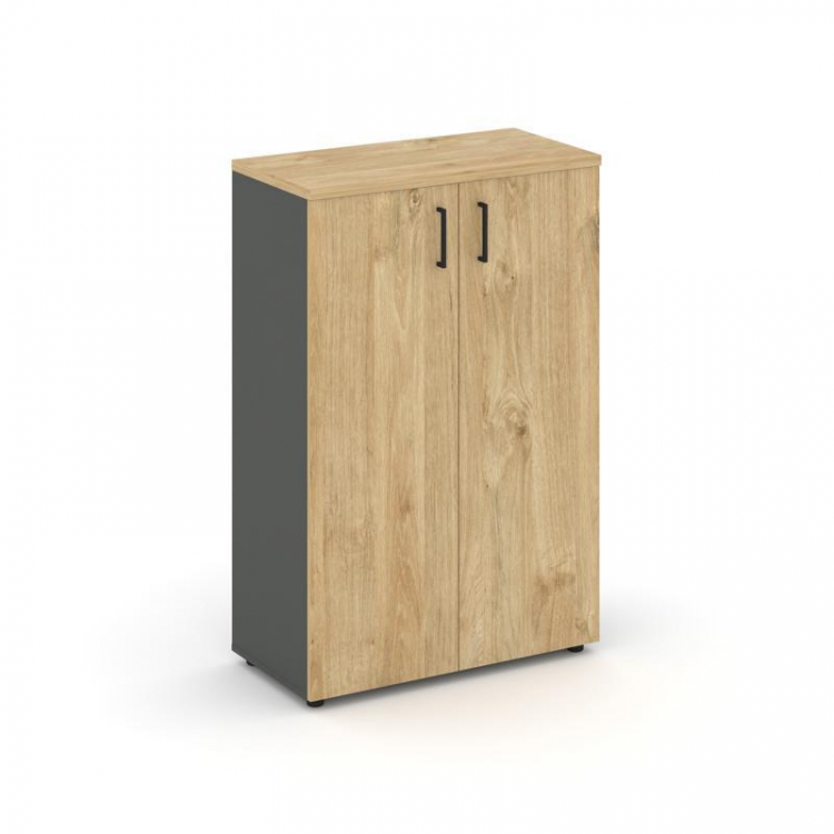 Style Project Шкаф средний широкий SN.STS-204 Антрацит/Тиквуд Светлый/Черный Ручки 796*400*1203