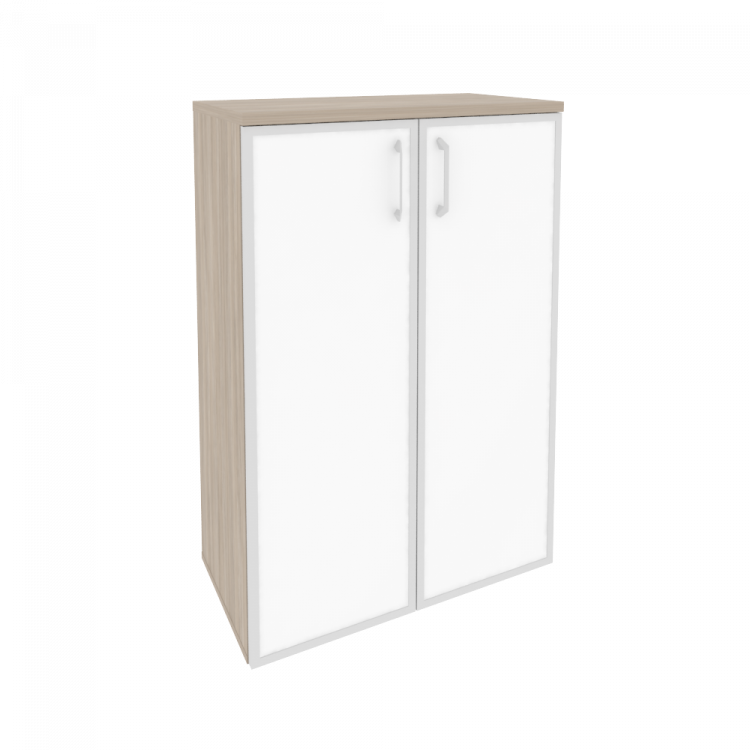 Onix Шкаф средний широкий O.ST-2.4 R white Дуб Аттик/Стекло White 800*420*1207