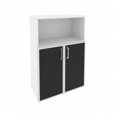 Onix Шкаф средний широкий O.ST-2.2 R black Белый Бриллиант/Cтекло Black 800*420*1207