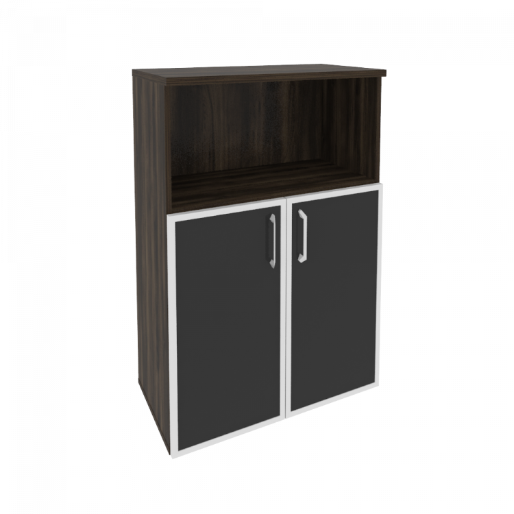 Onix Шкаф средний широкий O.ST-2.2 R black Дуб Мали/Стекло Black 800*420*1207