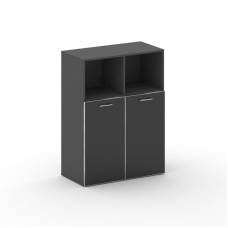 Fresco Шкаф широкий средний FR.ST-203 black Базальт UM/Лакобель Черный/Хром 896*460*1202