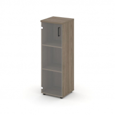 Style Project Шкаф средний узкий SN.STU.E-205(L) Вяз Благородный/Прозрачный/Черный Ручки 400*400*120