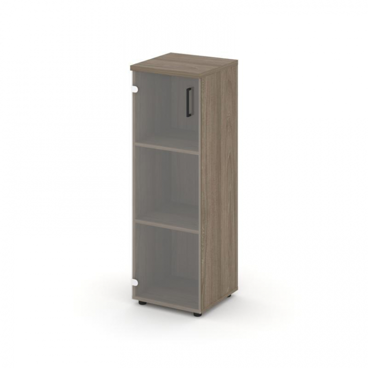 Style Project Шкаф средний узкий SN.STU.E-205(L) Вяз Благородный/Прозрачный/Черный Ручки 400*400*120