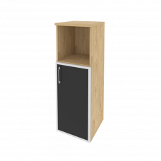 Onix Шкаф средний узкий правый O.SU-2.2 R (R) black Тиквуд Светлый/Стекло Black 400*420*1207