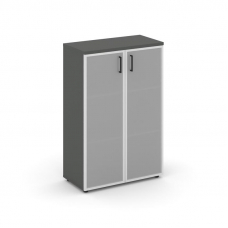 Style Project Шкаф средний широкий SN.STS.E-206 Антрацит/Сатин/Черный Ручки 796*400*1203