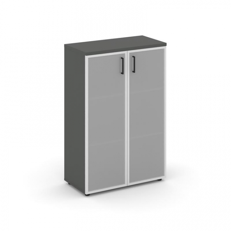 Style Project Шкаф средний широкий SN.STS.E-206 Антрацит/Сатин/Черный Ручки 796*400*1203