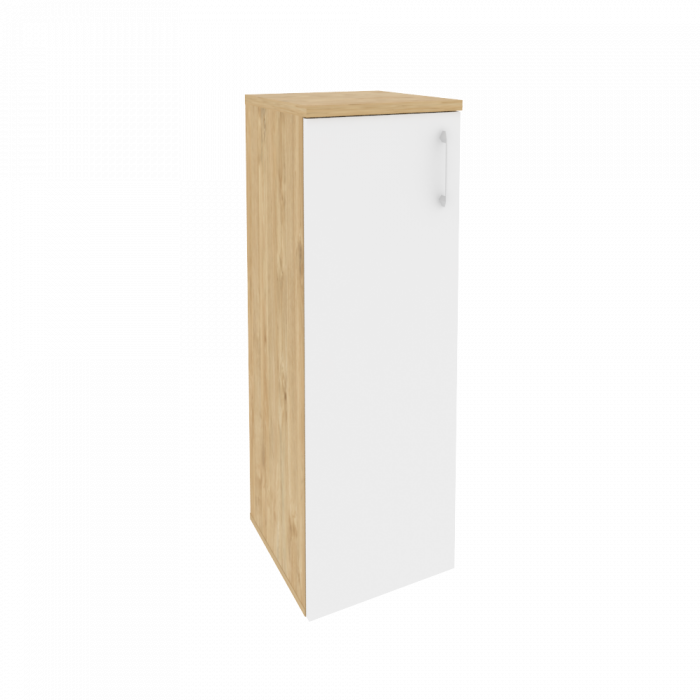 Оникс Шкаф средний узкий левый O.SU-2.3 (L) Тиквуд Светлый/Белый Бриллиант 400*420*1207