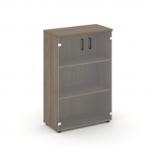 Style Project Шкаф средний широкий SN.STS-205 Вяз Благородный/Прозрачный/Черный Ручки 796*400*1203