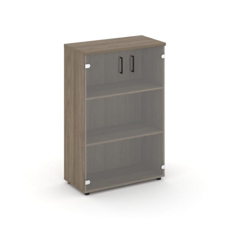 Style Project Шкаф средний широкий SN.STS-205 Вяз Благородный/Прозрачный/Черный Ручки 796*400*1203