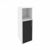 Onix Шкаф средний узкий левый O.SU-2.2 R (L) black Белый Бриллиант/Cтекло Black 400*420*1207