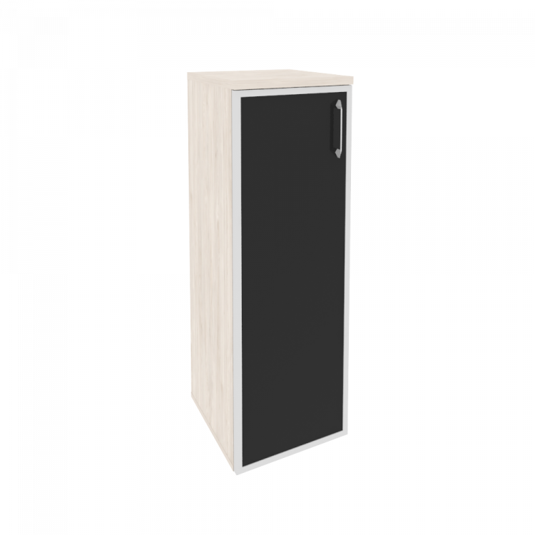 Onix Шкаф средний узкий левый O.SU-2.4 R (L) black Денвер Светлый/Стекло Black 400*420*1207