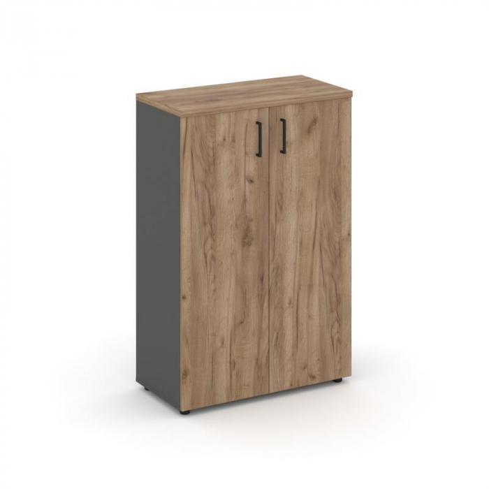 Style Project Шкаф средний широкий SN.STS.E-204 Антрацит/Дуб Табак/Черный Ручки 796*400*1203