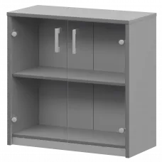 Стеллаж низкий с прозрачным стеклом А-302/А-стл302пр Серый 770x365x850 Арго