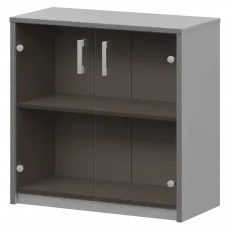 Стеллаж низкий с тонированным стеклом А-302/А-стл302тон Серый 770x365x850 Арго