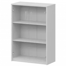 Стеллаж средний с прозрачным стеклом А-304/А-стл304пр Белый 770x365x1220 Арго