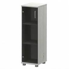 Стеллаж низкий узкий с стеклянным фасадом "НТ-440;НТ-601стл" Сосна винтер 400x445x1280 Аргентум