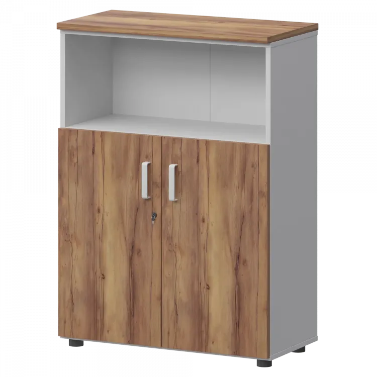 Шкаф СМШ-38Д2 Тип2 Белый/Таксония 792x380x1215 Смарт