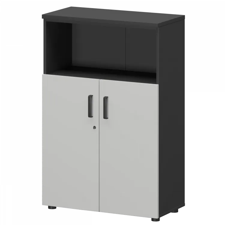 Шкаф СМШ-38Д2 Тип1 Графит/Белый 792x380x1215 Смарт