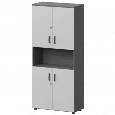 Шкаф СМШ-58Д4 Тип1 Графит/Белый 792x380x1990 Смарт