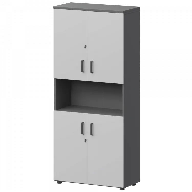 Шкаф СМШ-58Д4 Тип1 Графит/Белый 792x380x1990 Смарт