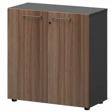 Шкаф низкий закрытый СМШ28F Темный шимо/Графит 792x380x811 Кортез