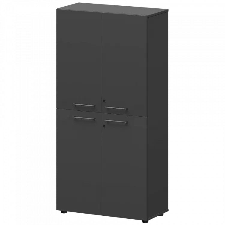 Шкаф высокий закрытый СМШ48.2.28F Графит 792x380x1595 Кортез